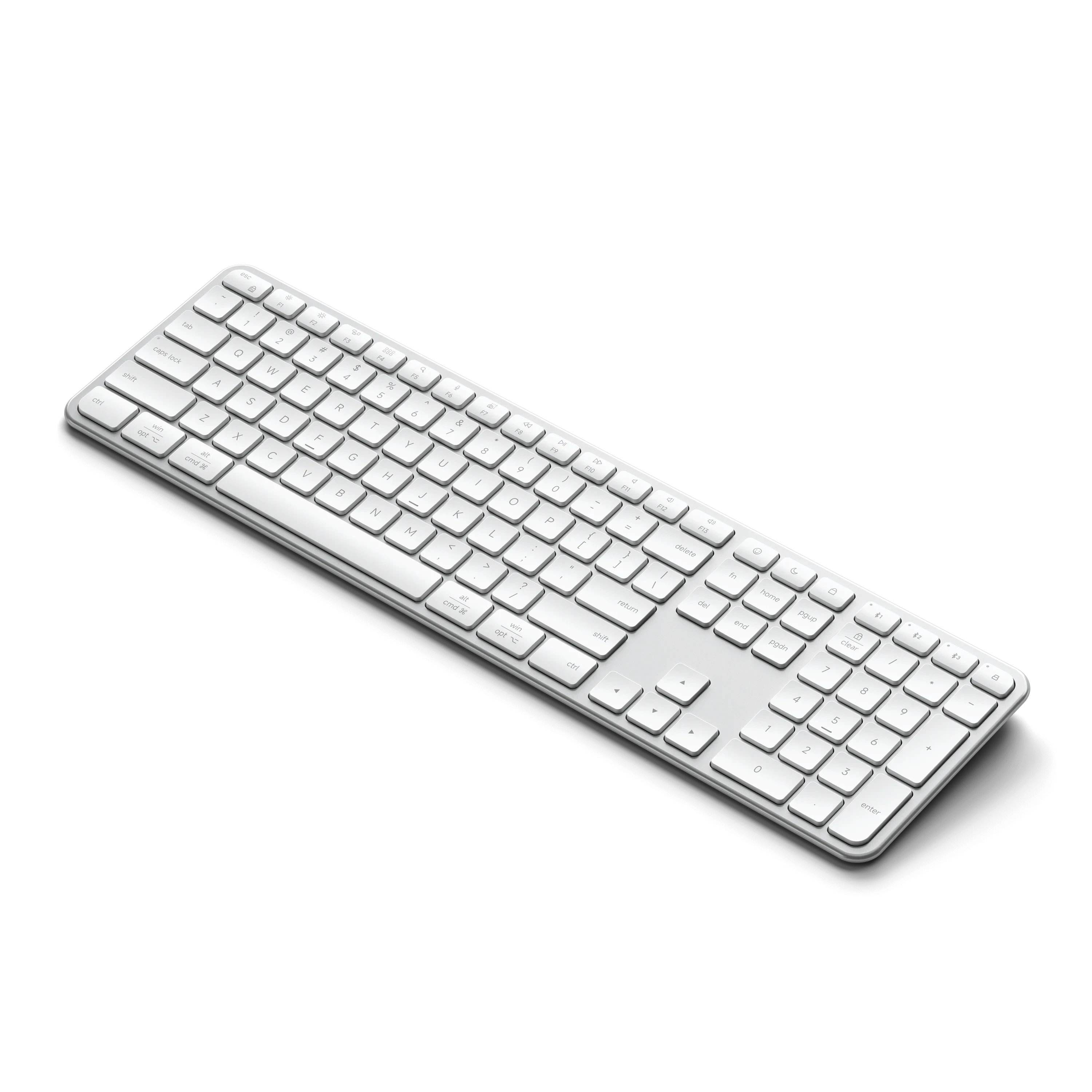 Extended Wireless Keyboard — three-quarter product view